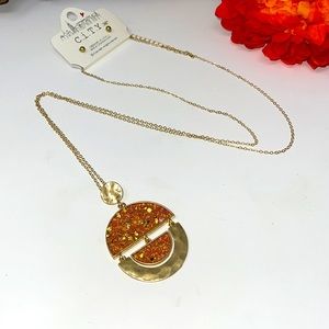 Fabulous Long Modern Necklace Earrings Set